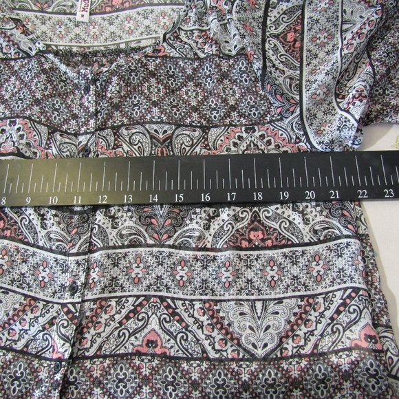 Junior's Mudd Sheer Button Up Top - Picture 4 of 7